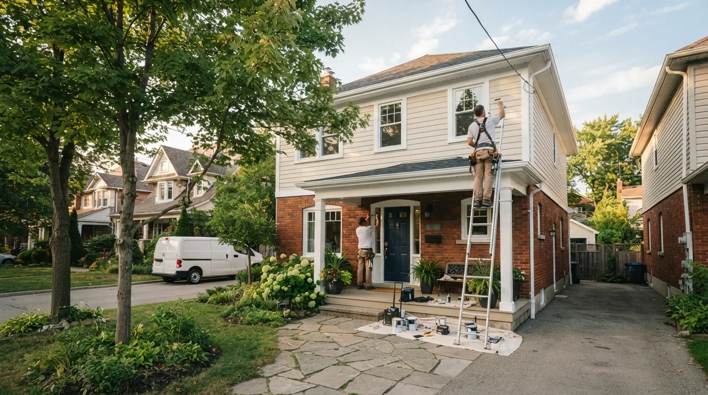 Full exterior repaint and trim restoration in Burlington
